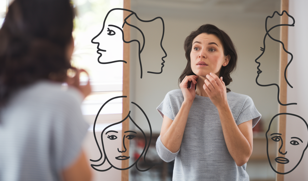 femme-miroir-reflet-silhouettes-visage