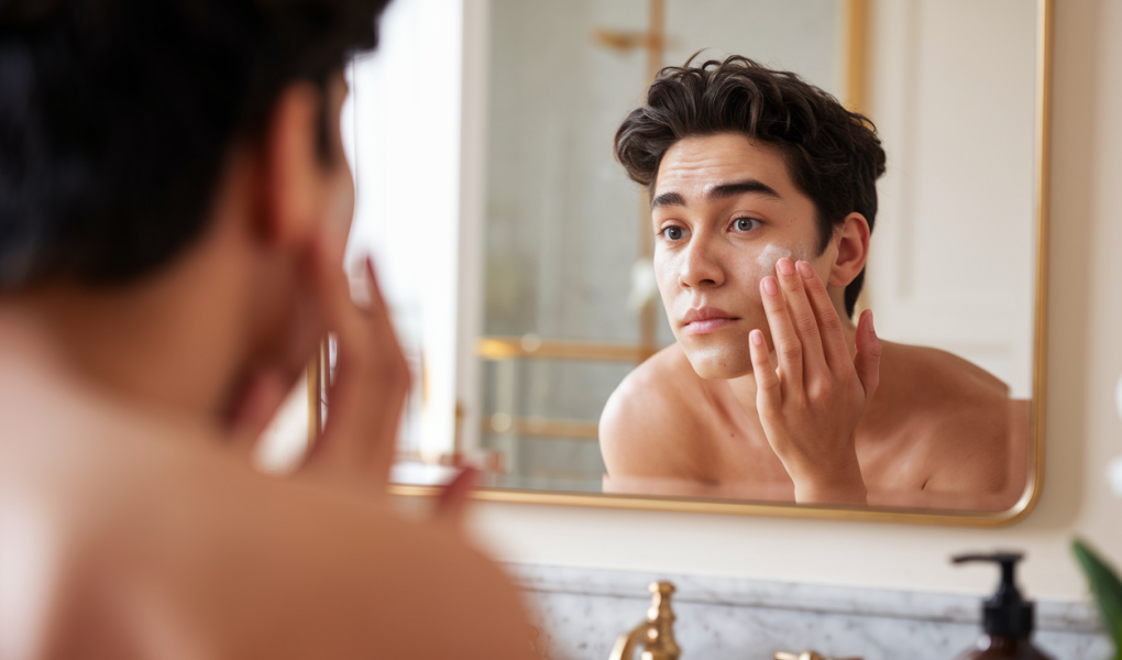 jeune-personne-peau-miroir-salle-bain