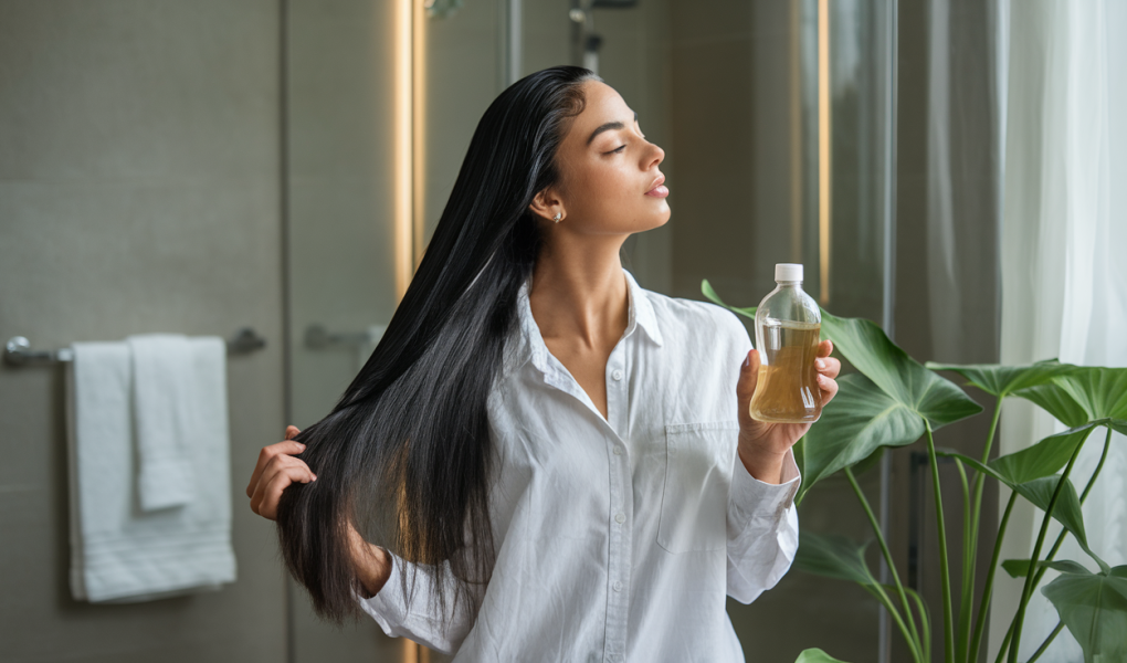 femme-cheveux-longs-vinaigre-cidre-bain