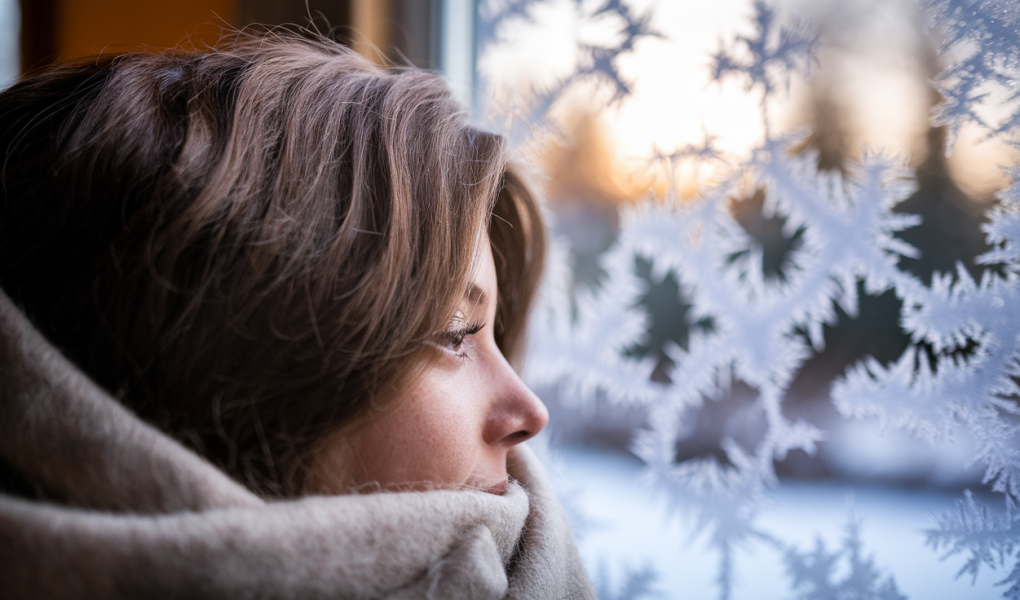 chevelure-brillante-echarpe-laine-fenetre-hiver