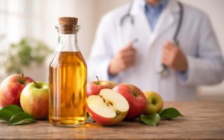 bouteille-vinaigre-pommes-medecin-flou